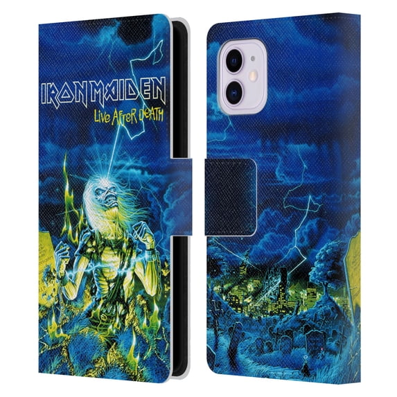 Head Case Designs Officially Licensed Iron Maiden Tours Live After Death Leather Book Wallet Case Cover Compatible with Apple iPhone 11