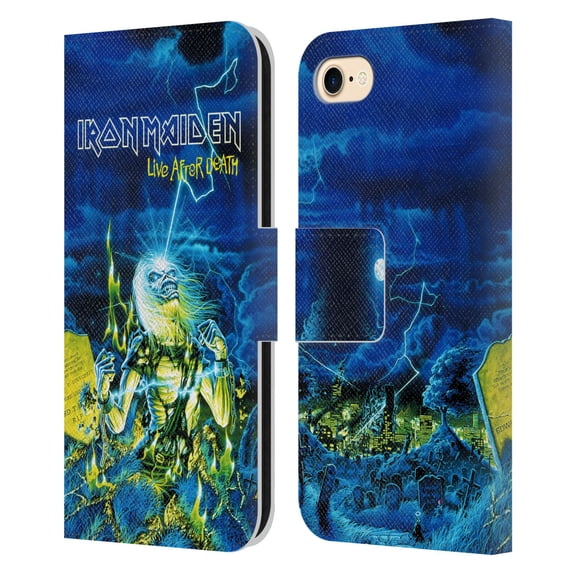 Head Case Designs Officially Licensed Iron Maiden Tours Live After Death Leather Book Wallet Case Cover Compatible with Apple iPhone 7 / 8 / SE 2020 & 2022
