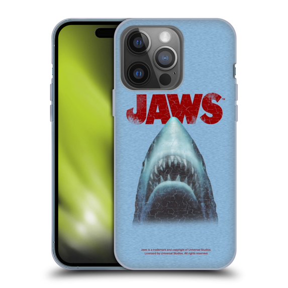 Head Case Designs Officially Licensed Jaws I Key Art Grunge Soft Gel Case Compatible with Apple iPhone 14 Pro