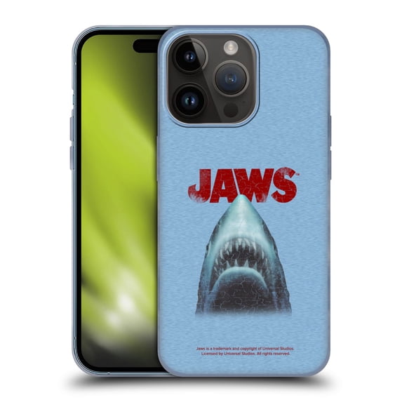 Head Case Designs Officially Licensed Jaws I Key Art Grunge Soft Gel Case Compatible with Apple iPhone 15 Pro