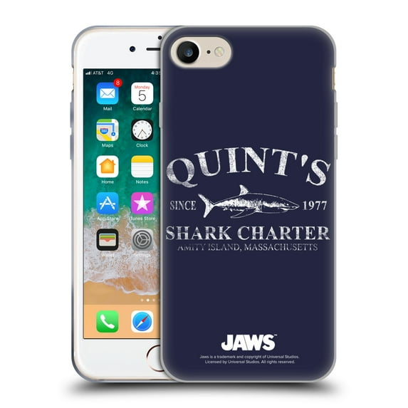 Head Case Designs Officially Licensed Jaws I Key Art Quint's Shark Charter Soft Gel Case Compatible with Apple iPhone 7 / 8 / SE 2020 & 2022