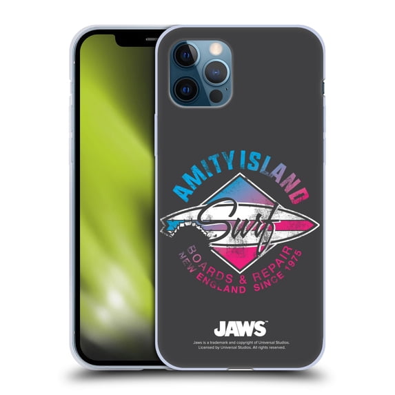 Head Case Designs Officially Licensed Jaws I Key Art Surf Soft Gel Case Compatible with Apple iPhone 12 / iPhone 12 Pro