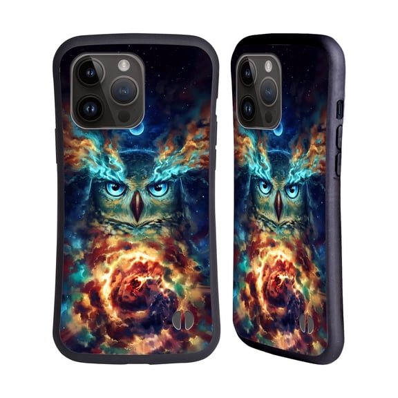 Head Case Designs Officially Licensed Jonas "JoJoesArt" Jödicke Wildlife 2 Aurowla Hybrid Case Compatible with Apple iPhone 15 Pro Max