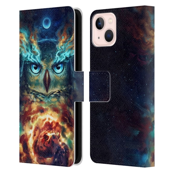 Head Case Designs Officially Licensed Jonas "JoJoesArt" Jödicke Wildlife 2 Aurowla Leather Book Wallet Case Cover Compatible with Apple iPhone 13