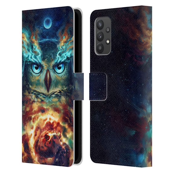 Head Case Designs Officially Licensed Jonas "JoJoesArt" Jödicke Wildlife 2 Aurowla Leather Book Wallet Case Cover Compatible with Samsung Galaxy A32 5G / M32 5G (2021)