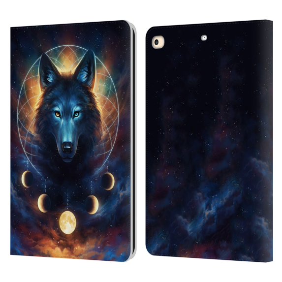 Head Case Designs Officially Licensed Jonas "JoJoesArt" Jödicke Wildlife 2 Dreamcatcher Wolf Leather Book Wallet Case Compatible with Apple iPad 9.7 2017 / iPad 9.7 2018