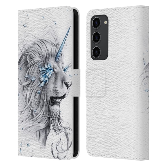 Head Case Designs Officially Licensed Jonas "JoJoesArt" Jödicke Wildlife 2 Lion Soul Leather Book Wallet Case Cover Compatible with Samsung Galaxy S23+ 5G