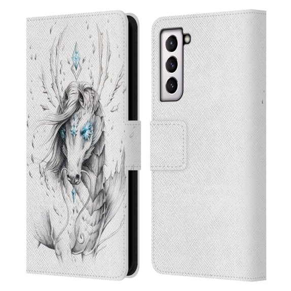 Head Case Designs Officially Licensed Jonas "JoJoesArt" Jödicke Wildlife 2 Sea Horse Leather Book Wallet Case Cover Compatible with Samsung Galaxy S21 5G