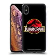 thumbnail image 1 of Head Case Designs Officially Licensed Jurassic Park Logo Plain Black Soft Gel Case Compatible with Apple iPhone XS Max, 1 of 7