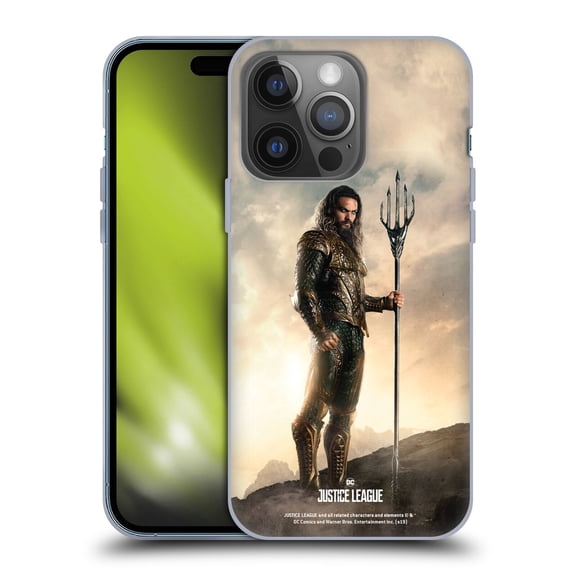 Head Case Designs Officially Licensed Justice League Movie Character Posters Aquaman Soft Gel Case Compatible with Apple iPhone 14 Pro