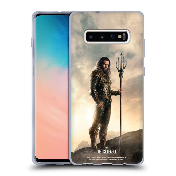 Head Case Designs Officially Licensed Justice League Movie Character Posters Aquaman Soft Gel Case Compatible with Samsung Galaxy S10+ / S10 Plus