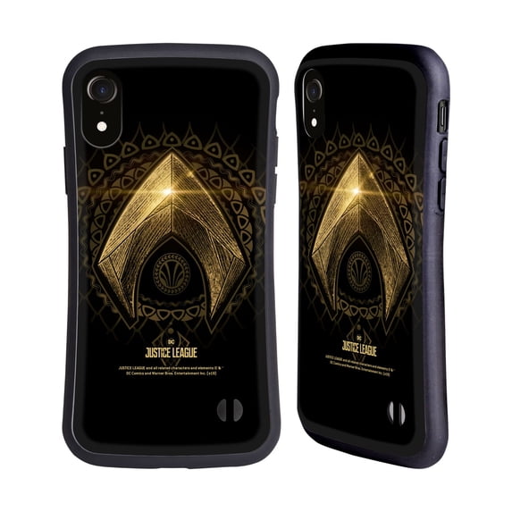 Head Case Designs Officially Licensed Justice League Movie Logos Aquaman 2 Hybrid Case Compatible with Apple iPhone XR