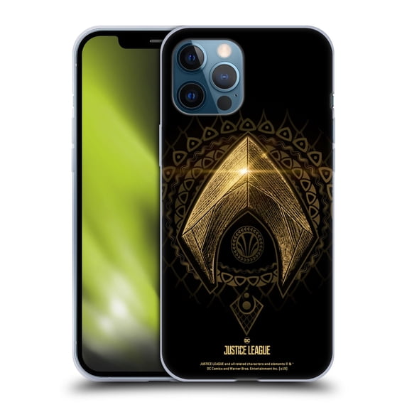 Head Case Designs Officially Licensed Justice League Movie Logos Aquaman 2 Soft Gel Case Compatible with Apple iPhone 12 Pro Max