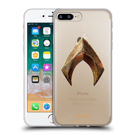 Head Case Designs Officially Licensed Justice League Movie Logos Aquaman Soft Gel Case Compatible with Apple iPhone 7 Plus / iPhone 8 Plus