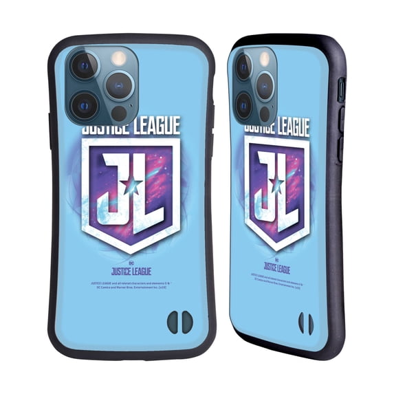 Head Case Designs Officially Licensed Justice League Movie Logos JL Badge 2 Hybrid Case Compatible with Apple iPhone 13 Pro