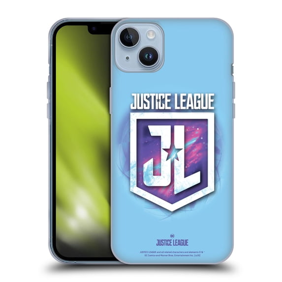 Head Case Designs Officially Licensed Justice League Movie Logos JL Badge 2 Soft Gel Case Compatible with Apple iPhone 14 Plus