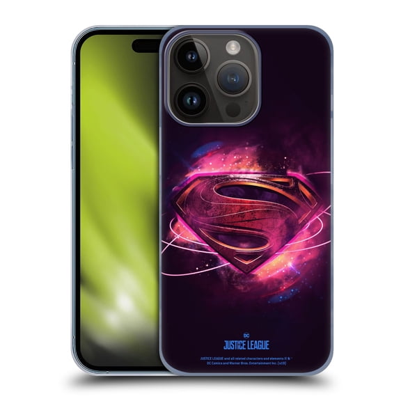 Head Case Designs Officially Licensed Justice League Movie Logos Superman 2 Hard Back Case Compatible with Apple iPhone 15 Pro