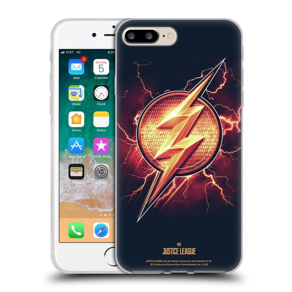 Head Case Designs Officially Licensed Justice League Movie Logos The Flash 2 Soft Gel Case Compatible with Apple iPhone 7 Plus / iPhone 8 Plus