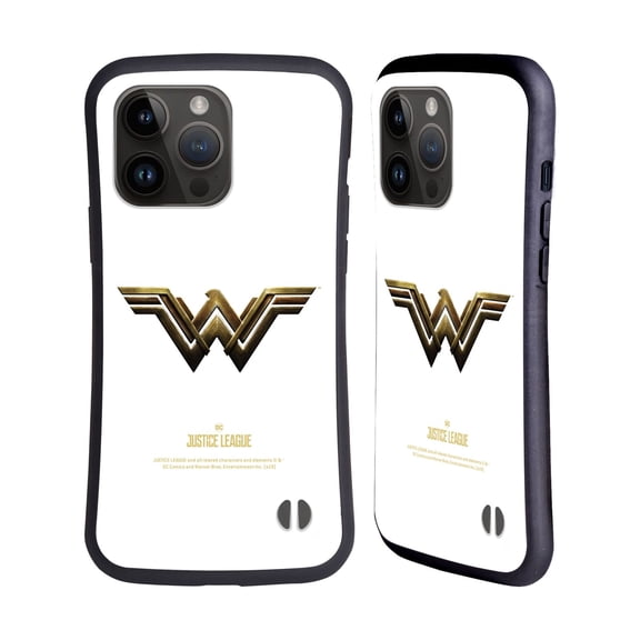 Head Case Designs Officially Licensed Justice League Movie Logos Wonder Woman Hybrid Case Compatible with Apple iPhone 15 Pro Max