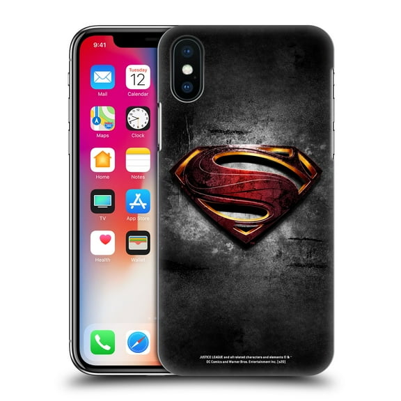 Head Case Designs Officially Licensed Justice League Movie Superman Logo Art Man Of Steel Hard Back Case Compatible with Apple iPhone X / iPhone XS