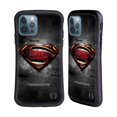 thumbnail image 1 of Head Case Designs Officially Licensed Justice League Movie Superman Logo Art Man Of Steel Hybrid Case Compatible with Apple iPhone 12 / iPhone 12 Pro, 1 of 7