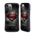 thumbnail image 1 of Head Case Designs Officially Licensed Justice League Movie Superman Logo Art Man Of Steel Hybrid Case Compatible with Apple iPhone 14 Pro Max, 1 of 7