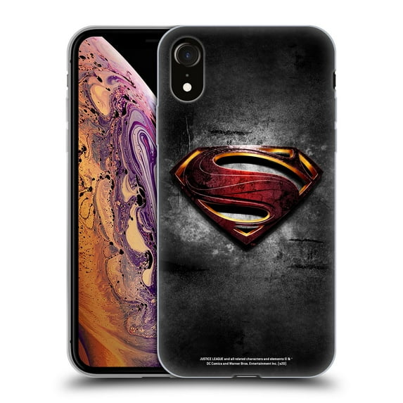 Head Case Designs Officially Licensed Justice League Movie Superman Logo Art Man Of Steel Soft Gel Case Compatible with Apple iPhone XR