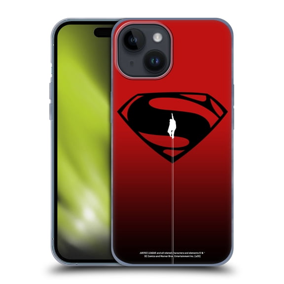 Head Case Designs Officially Licensed Justice League Movie Superman Logo Art Red And Black Flight Soft Gel Case Compatible with Apple iPhone 15