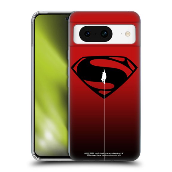 Head Case Designs Officially Licensed Justice League Movie Superman Logo Art Red And Black Flight Soft Gel Case Compatible with Google Pixel 8