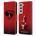 thumbnail image 1 of Head Case Designs Officially Licensed Justice League Movie Superman Logo Art Red And Black Flight Leather Book Wallet Case Cover Compatible with Samsung Galaxy S22 5G, 1 of 6