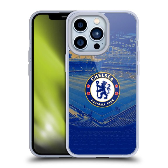 Head Case Designs Chelsea Football Club Retro Kit and Stadium Stamford Bridge Soft Gel Case for Apple iPhone 13 Pro