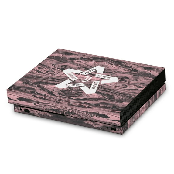 Head Case Designs Officially Licensed Juventus Football Club Art Black & Pink Marble Vinyl Sticker Skin Decal Cover Compatible with Microsoft Xbox One X Console