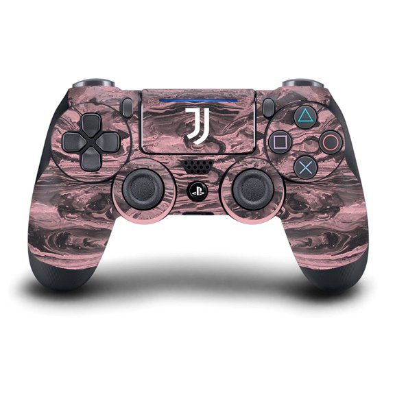 Head Case Designs Officially Licensed Juventus Football Club Art Black & Pink Marble Vinyl Sticker Skin Decal Cover Compatible with Sony DualShock 4 Controller