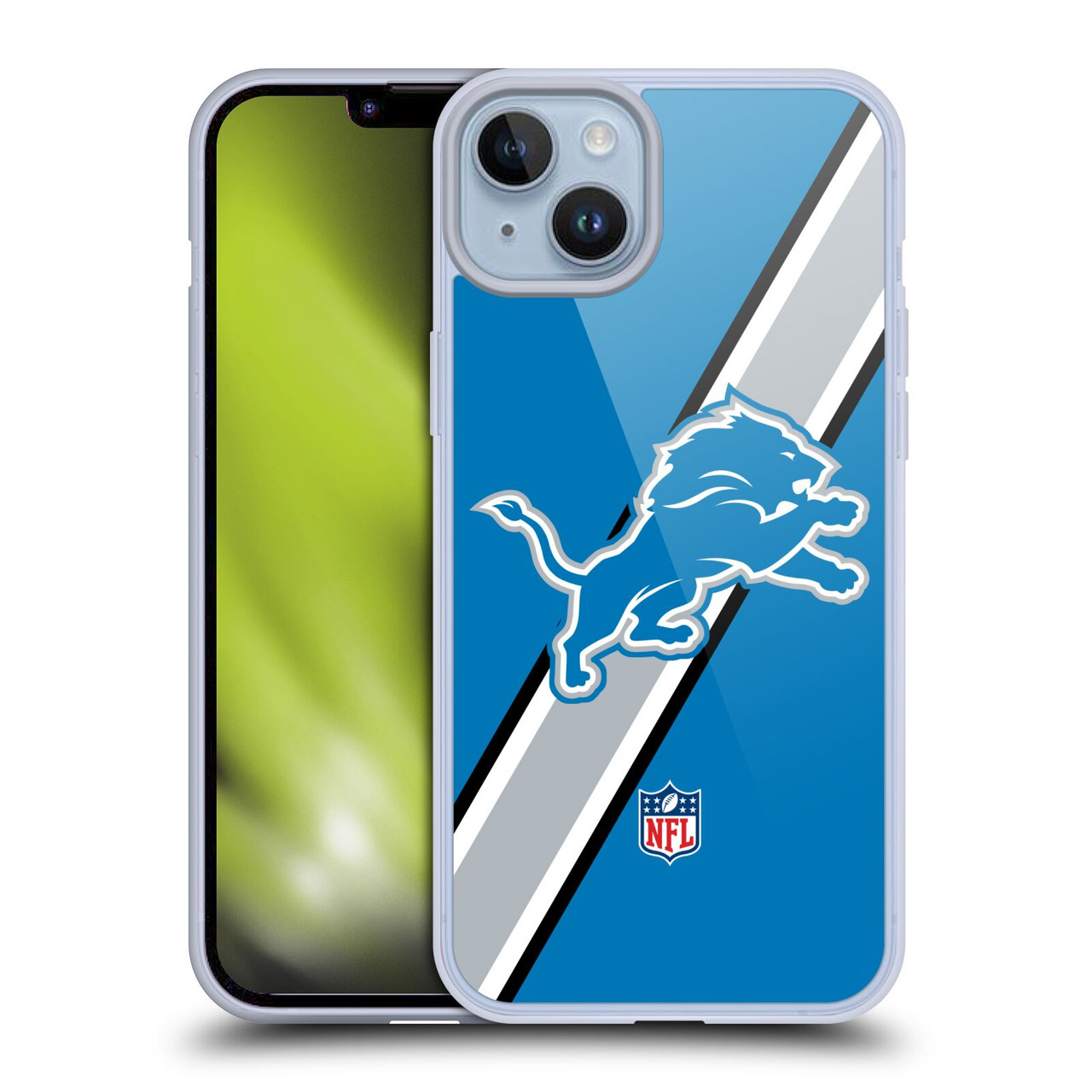 Head Case Designs NFL Detroit Lions Logo Stripes Soft Gel Case for Apple iPhone 14 Plus