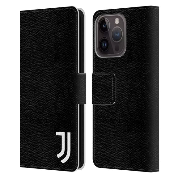 Head Case Designs Officially Licensed Juventus Football Club Lifestyle 2 Plain Leather Book Wallet Case Cover Compatible with Apple iPhone 15 Pro