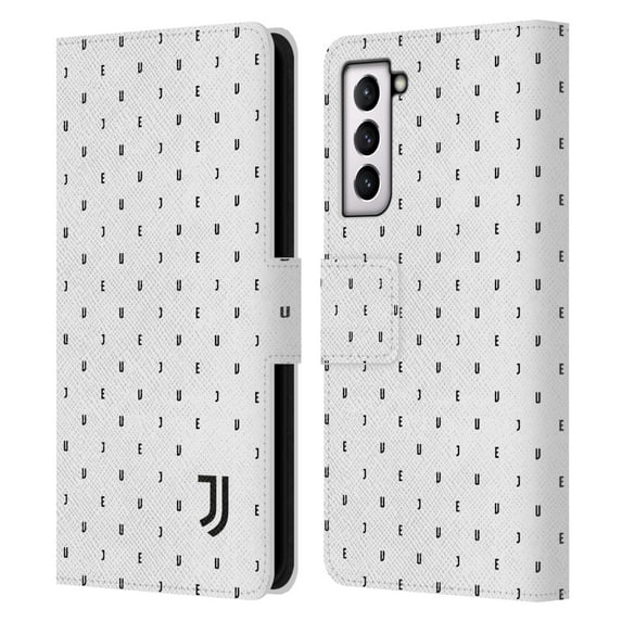Head Case Designs Officially Licensed Juventus Football Club Lifestyle 2 White Logo Type Pattern Leather Book Wallet Case Cover Compatible with Samsung Galaxy S21 5G