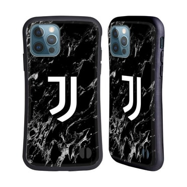 Head Case Designs Officially Licensed Juventus Football Club Marble Black Hybrid Case Compatible with Apple iPhone 12 / iPhone 12 Pro