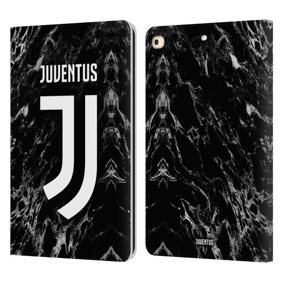 Head Case Designs Officially Licensed Juventus Football Club Marble Black Leather Book Wallet Case Cover Compatible with Apple iPad 9.7 2017 / iPad 9.7 2018