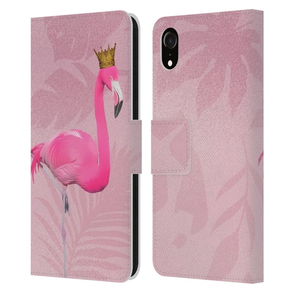 Head Case Designs Officially Licensed LebensArt Assorted Designs Flamingo King Leather Book Wallet Case Cover Compatible with Apple iPhone XR