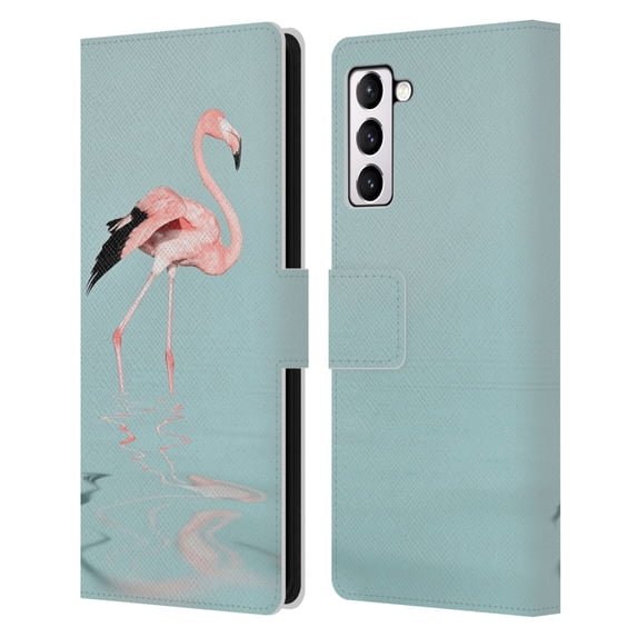 Head Case Designs Officially Licensed LebensArt Beings Flamingo Leather Book Wallet Case Cover Compatible with Samsung Galaxy S21+ 5G