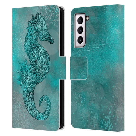 Head Case Designs Officially Licensed LebensArt Beings Seahorse Leather Book Wallet Case Cover Compatible with Samsung Galaxy S21 5G