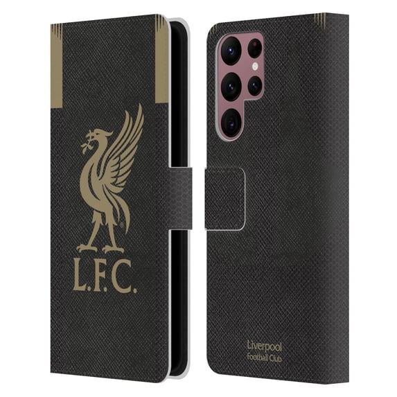 Head Case Designs Officially Licensed Liverpool Football Club 2019/20 Kit Home Goalkeeper Leather Book Wallet Case Cover Compatible with Samsung Galaxy S22 Ultra 5G