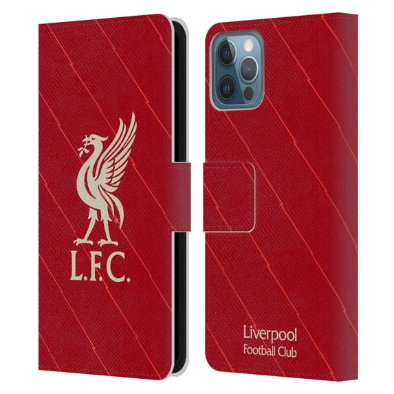 Head Case Designs Officially Licensed Liverpool Football Club 2021/22 Home Leather Book Wallet Case Cover Compatible with Apple iPhone 12 / iPhone 12 Pro