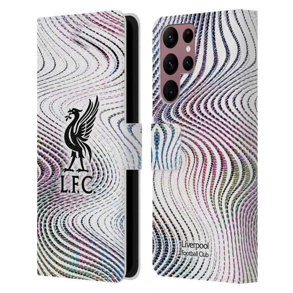Head Case Designs Officially Licensed Liverpool Football Club 2022/23 Kit Away Leather Book Wallet Case Cover Compatible with Samsung Galaxy S22 Ultra 5G