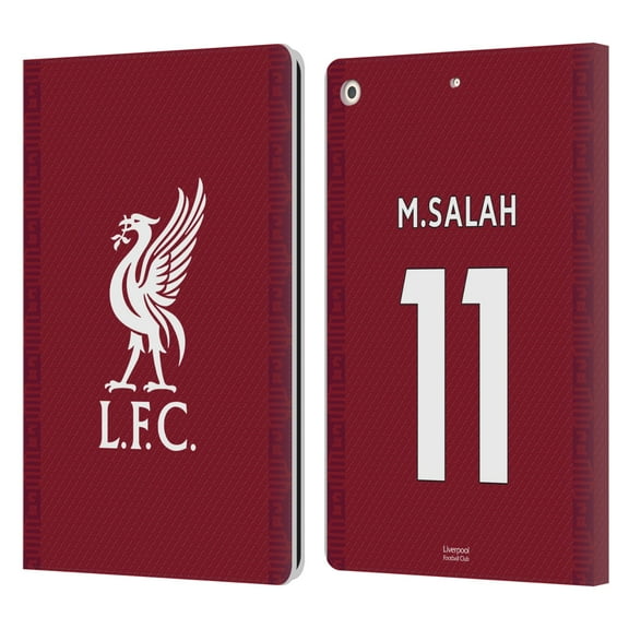 Head Case Designs Officially Licensed Liverpool Football Club 2022/23 Players Home Kit Mohamed Salah Leather Book Case Compatible with Apple iPad 10.2 2019/2020/2021