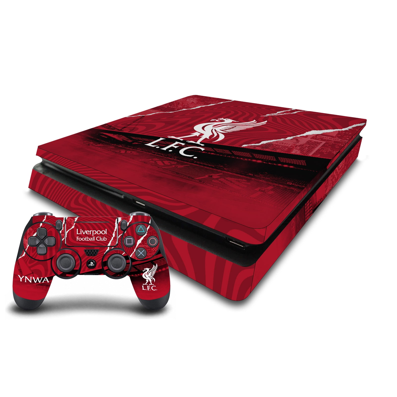 Head Case Designs Officially Licensed Liverpool Football Club 2023/24 Logo Stadium Vinyl Sticker Skin Decal Cover Compatible with Sony PS4 Slim Console & Controller
