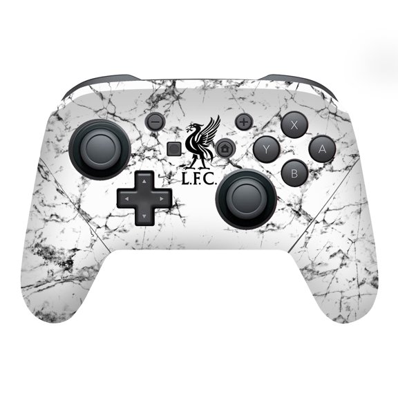Head Case Designs Officially Licensed Liverpool Football Club Art Black Liver Bird Marble Vinyl Sticker Skin Decal Cover Compatible with Nintendo Switch Pro Controller