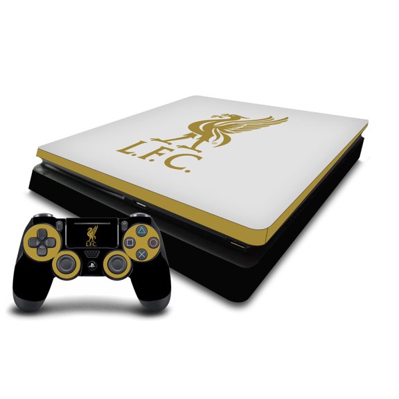 Head Case Designs Officially Licensed Liverpool Football Club Art Liver Bird Gold On Black Vinyl Sticker Skin Decal Compatible with Sony PS4 Slim Console & Controller