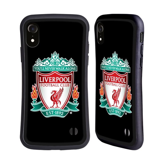 Head Case Designs Officially Licensed Liverpool Football Club Crest 1 Black 1 Hybrid Case Compatible with Apple iPhone XR