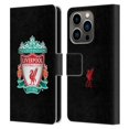 thumbnail image 1 of Head Case Designs Officially Licensed Liverpool Football Club Crest 1 Black 1 Leather Book Wallet Case Cover Compatible with Apple iPhone 14 Pro, 1 of 6